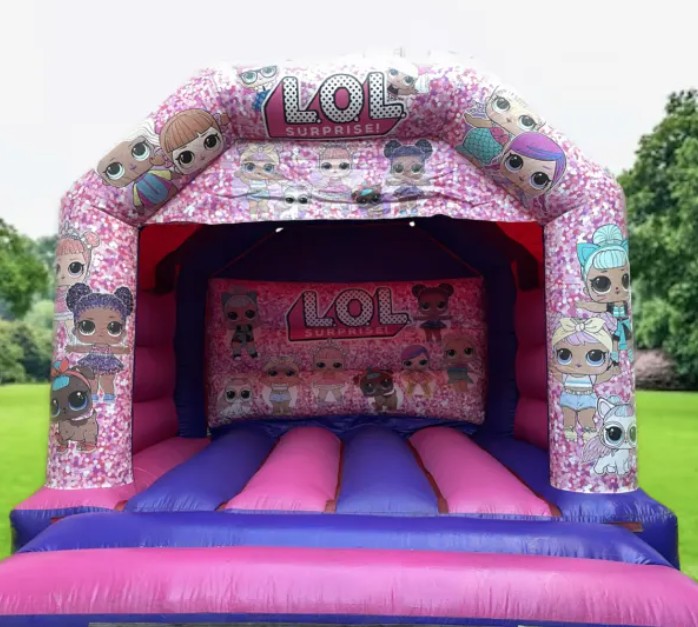 LOL themed bouncy castle by Bizi Bouncers UK for Bouncy Castle Hire Hackney, perfect for kids’ parties and events.