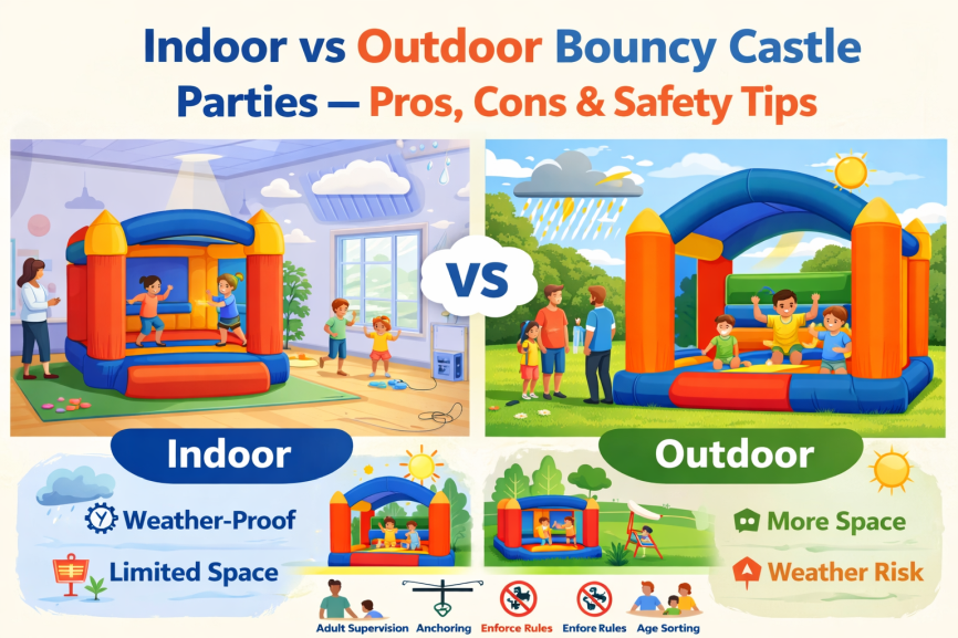 indoor and outdoor bouncy castle party comparison guide