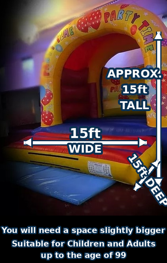 Party Time (Large) Bouncy Castle size guide