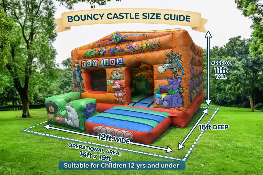 Toy Box Bouncer size guide